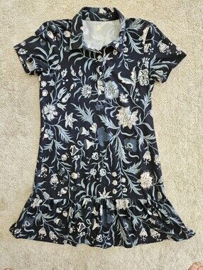 Spartina 449 Navy Floral Collared Dress